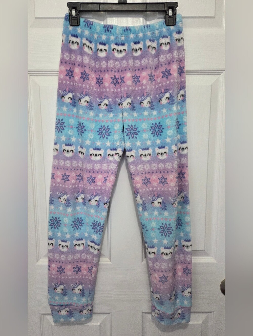 The Children's Place Girls Unicorn Blue & Purple Soft Fleece Pajamas Size XL 14 - Picture 7 of 11